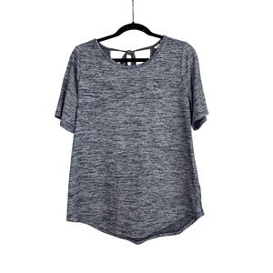 Gap Maternity Tie Back Soft Knit Top Comet Blue Space Dye 907805-00 Medium